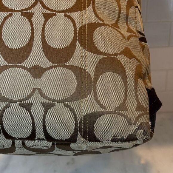 Coach Backpack Purse Vintage Jacquard Signature Logo Stripe Large Backpack - HTF main image 16